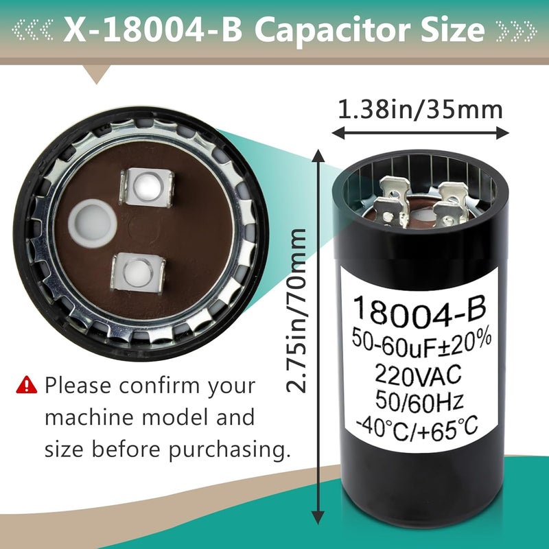 Gfdoso X-18004-B Capacitor for Genie 1/3HP Openers – 50-60uf 220V Garage Door Opener Starting Capacitor Replacement (Compatible with Genie 18004B & 18004-B, 50/60Hz AC, Black) - Image 3